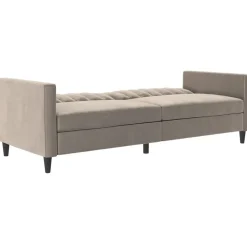 Dorel Home Celine - 3-zits slaapbank in taupe fluweel