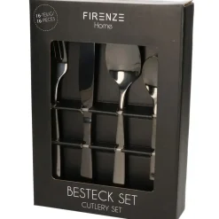 Besteksets-Cepewa Bestekset - 16-delig - RVS - mat zwart - 4 personen