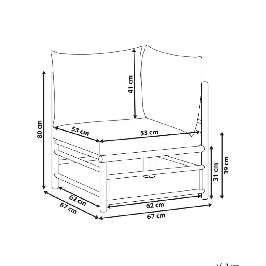 Beliani CERRETO - Hoekmodule tuin - Wit - Bamboe