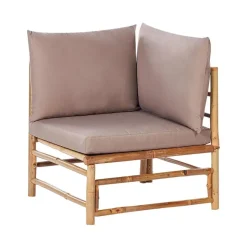 Loungeset Elementen-Beliani CERRETO - Hoekmodule tuin - Taupe - Bamboe
