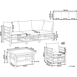 Beliani CERRETO - Loungeset 5-zits - Taupe - Bamboe