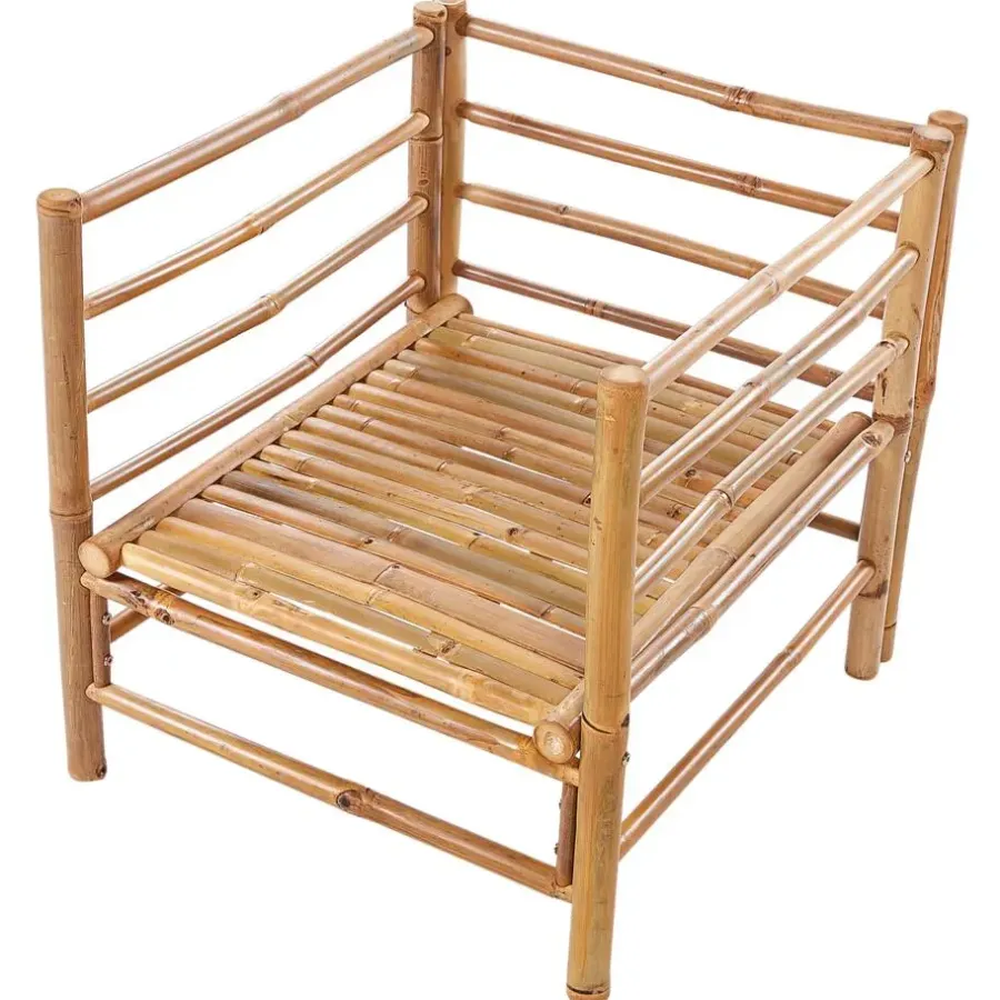 Beliani CERRETO - Loungeset 4-zits - Wit - Bamboehout