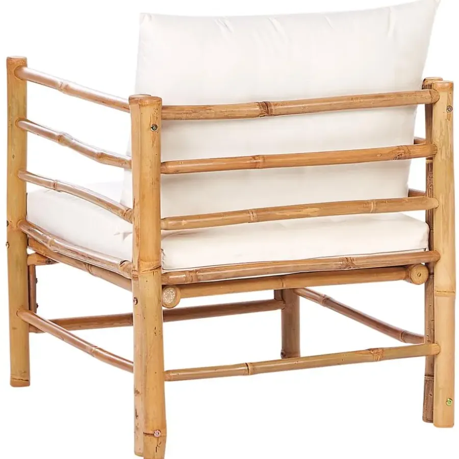 Beliani CERRETO - Loungeset 4-zits - Wit - Bamboehout
