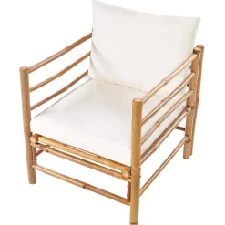Beliani CERRETO - Loungeset 4-zits - Wit - Bamboehout