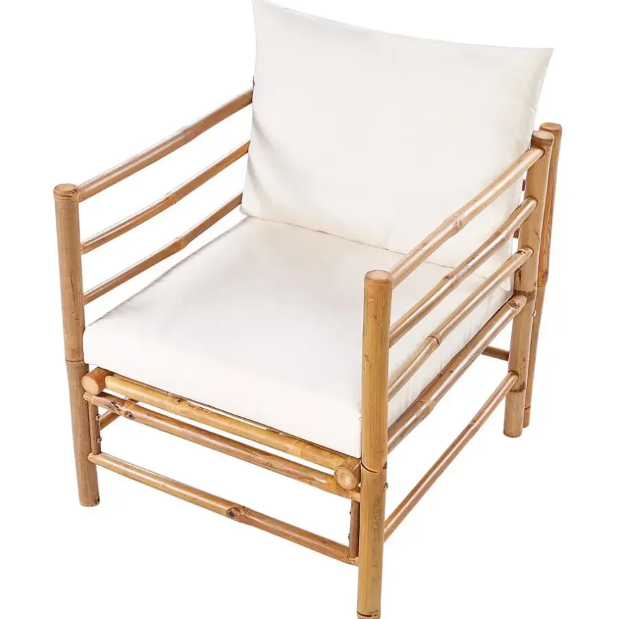 Beliani CERRETO - Loungeset 4-zits - Wit - Bamboehout