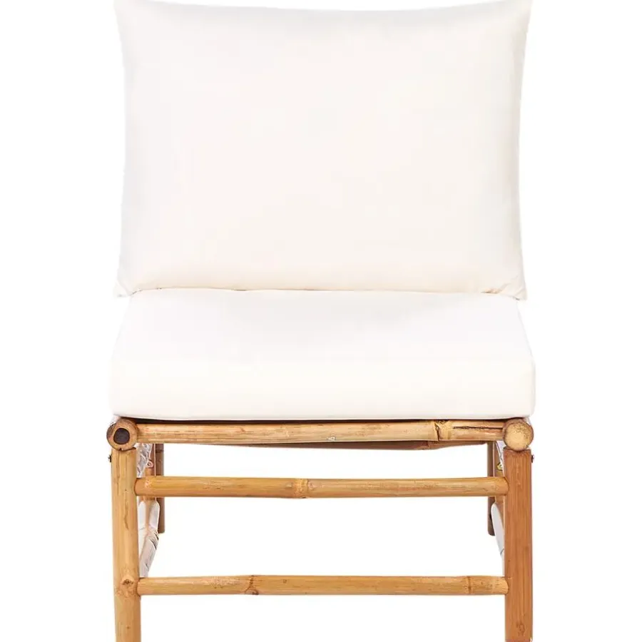 Beliani CERRETO - Loungeset 6-zits hoekbank - Wit - Bamboehout
