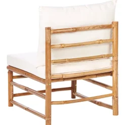 Beliani CERRETO - Loungeset 6-zits hoekbank - Wit - Bamboehout