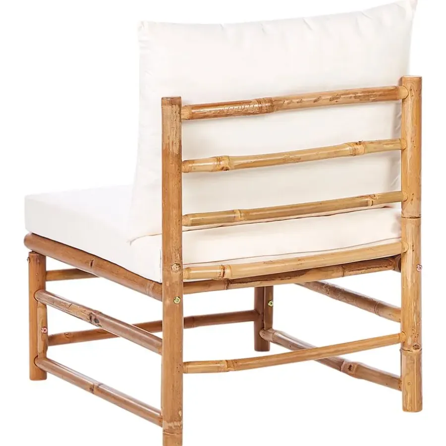 Beliani CERRETO - Loungeset 6-zits hoekbank - Wit - Bamboehout