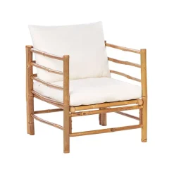 Beliani CERRETO - Loungeset 6-zits hoekbank - Wit - Bamboehout