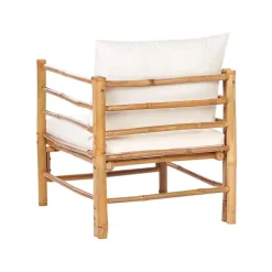 Beliani CERRETO - Loungeset 6-zits hoekbank - Wit - Bamboehout