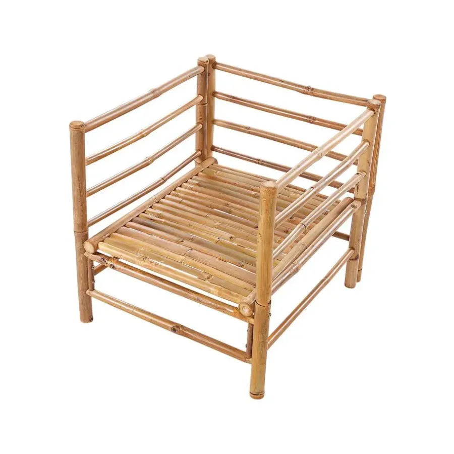 Beliani CERRETO - Loungeset 6-zits hoekbank - Wit - Bamboehout