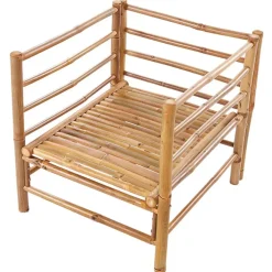 Beliani CERRETO - Loungeset 6-zits hoekbank - Wit - Bamboehout