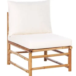 Beliani CERRETO - Loungeset 6-zits hoekbank - Wit - Bamboehout