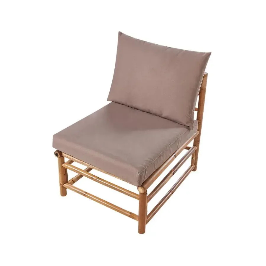 Beliani CERRETO - Loungeset 5-zits hoekbank - Taupe - Bamboehout