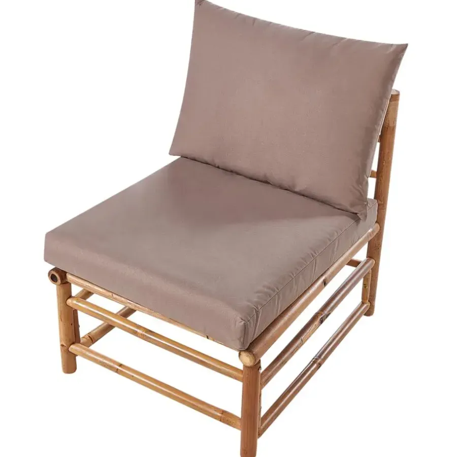 Beliani CERRETO - Loungeset 5-zits hoekbank - Taupe - Bamboehout