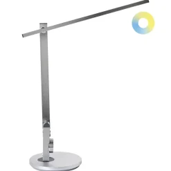 Leen Bakker CETUS - Bureaulamp LED - Zilver - Synthetisch materiaal