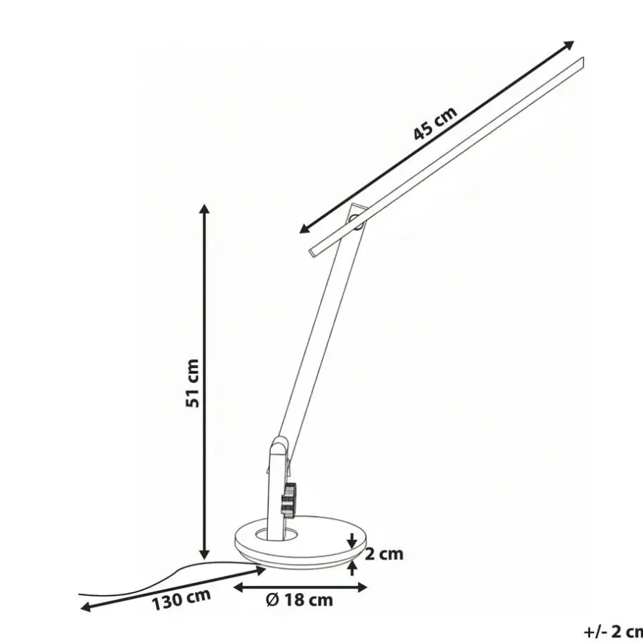 Leen Bakker CETUS - Bureaulamp LED - Zilver - Synthetisch materiaal