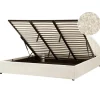 2-Persoons Bedden-Beliani CHADENET - Tweepersoonsbed - Gebroken wit - 180 x 200 cm - Bouclé