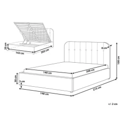 Twijfelaars-Leen Bakker CHALLANS - Bed met opbergruimte - Off-white - 140 x 200 cm - Stof