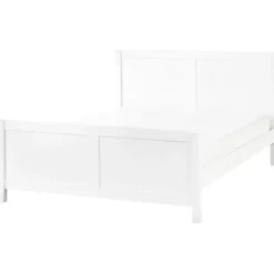 Twijfelaars-Beliani CHAMPAGNAT - Tweepersoonsbed - Wit - 140 x 200 cm - Rubberhout