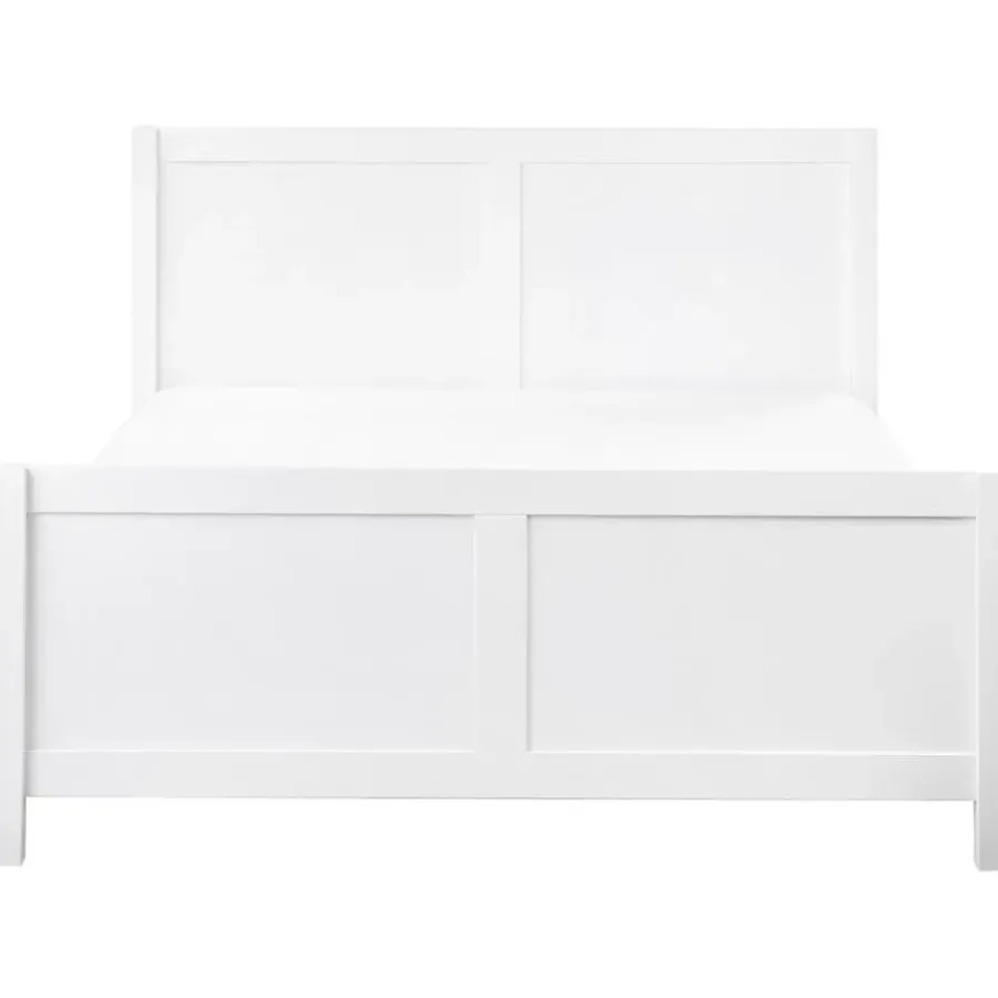Twijfelaars-Beliani CHAMPAGNAT - Tweepersoonsbed - Wit - 140 x 200 cm - Rubberhout