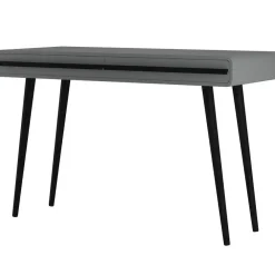 Loft24 Chantal - Bureau met 2 laden grijs en zwart spaanplaat