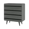 Loft24 Chantal - Commode met 4 laden in grijszwarte spaanplaat