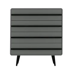 Loft24 Chantal - Commode met 4 laden in grijszwarte spaanplaat