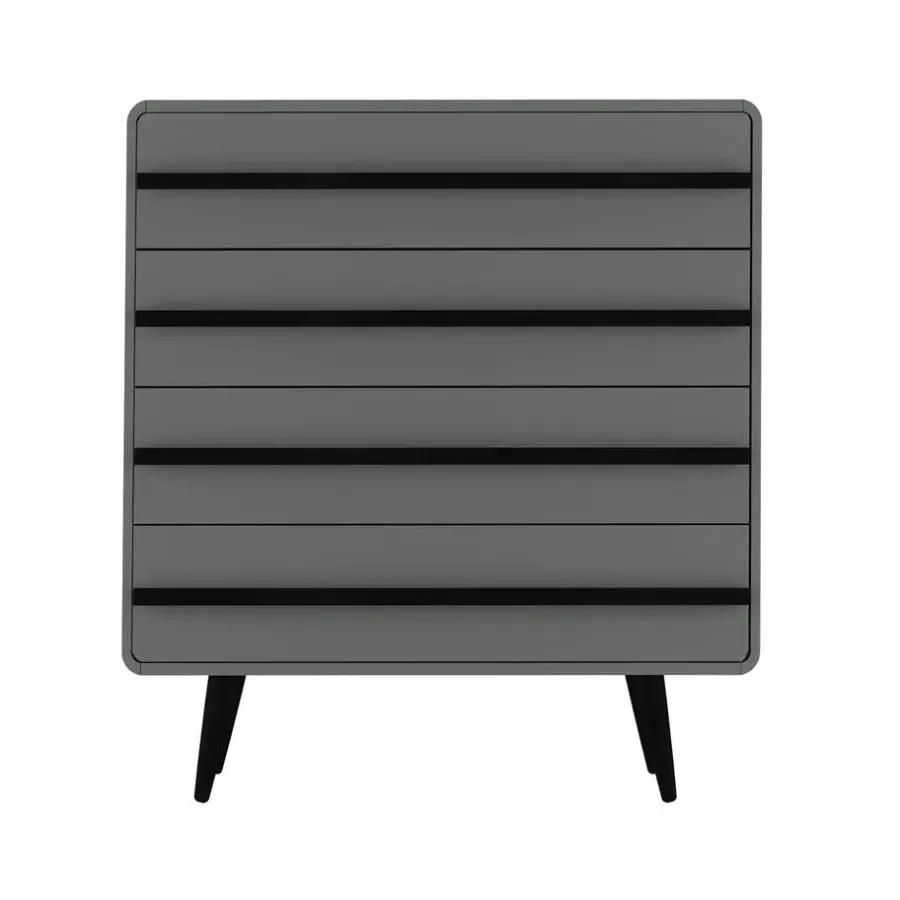 Loft24 Chantal - Commode met 4 laden in grijszwarte spaanplaat