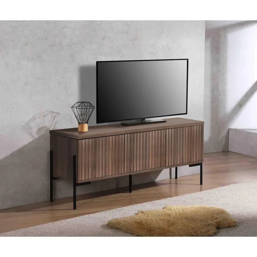 Loft24 Charlie - Laag dressoir met 3 deuren in walnoot-look