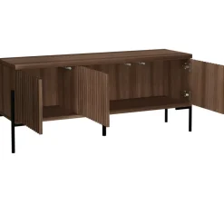 Loft24 Charlie - Laag dressoir met 3 deuren in walnoot-look