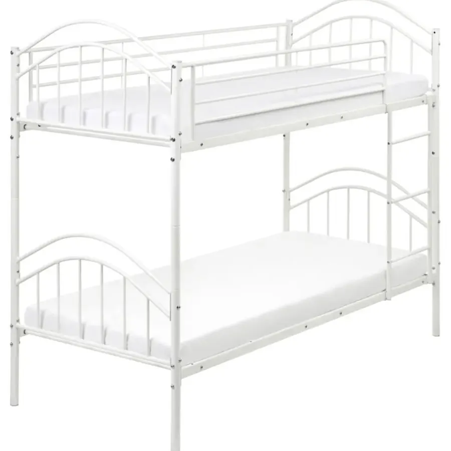 Beliani CHARTRES - Stapelbed - Wit - 90 x 200 cm - Metaal