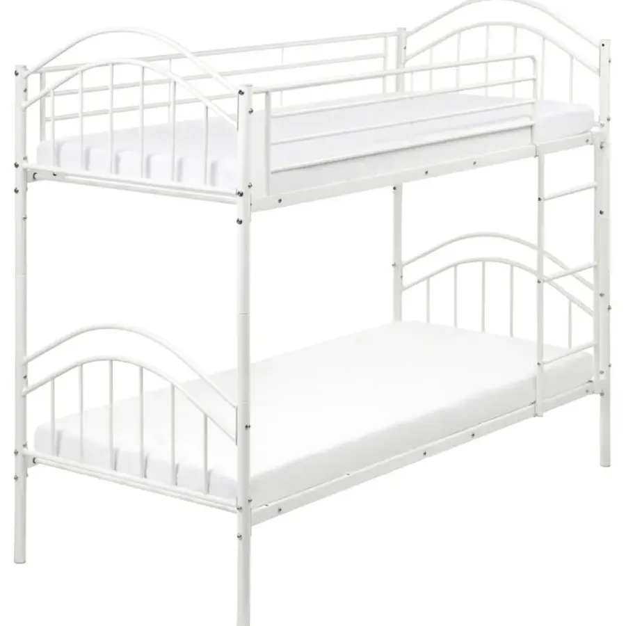 Beliani CHARTRES - Stapelbed - Wit - 90 x 200 cm - Metaal