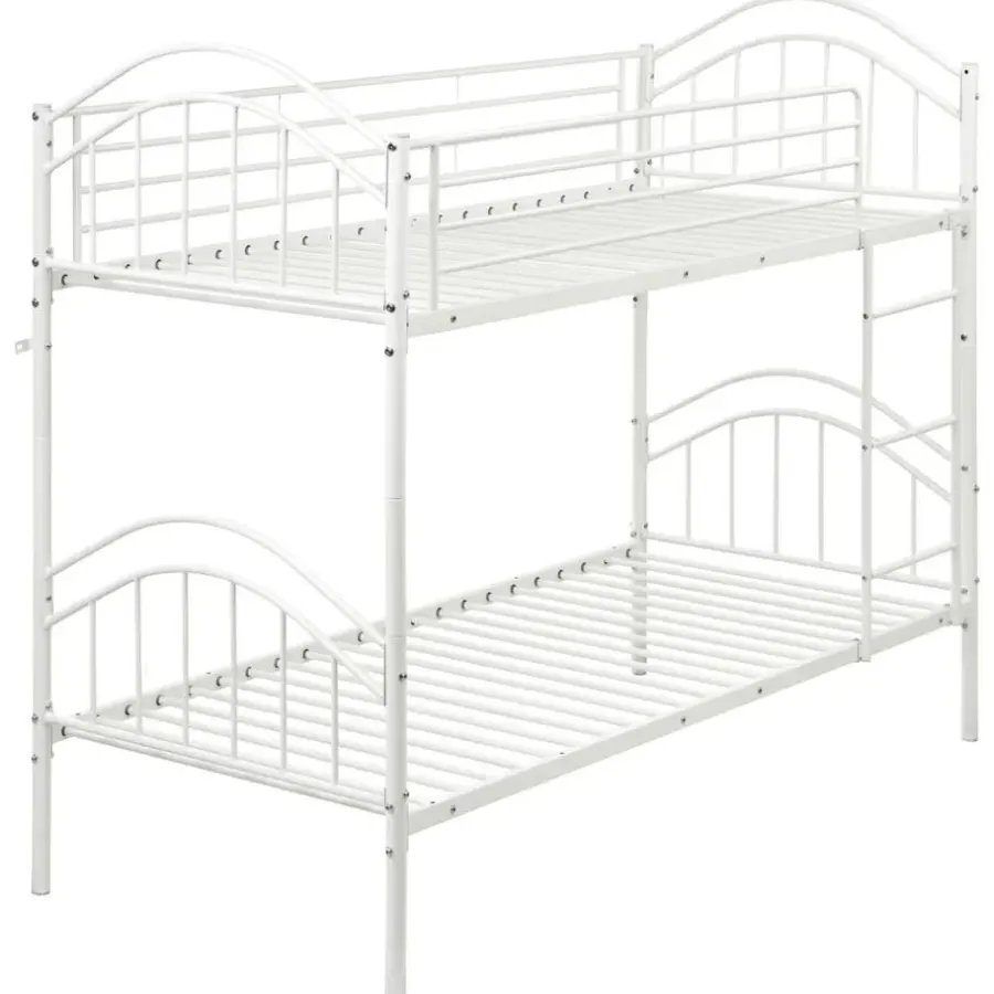 Beliani CHARTRES - Stapelbed - Wit - 90 x 200 cm - Metaal