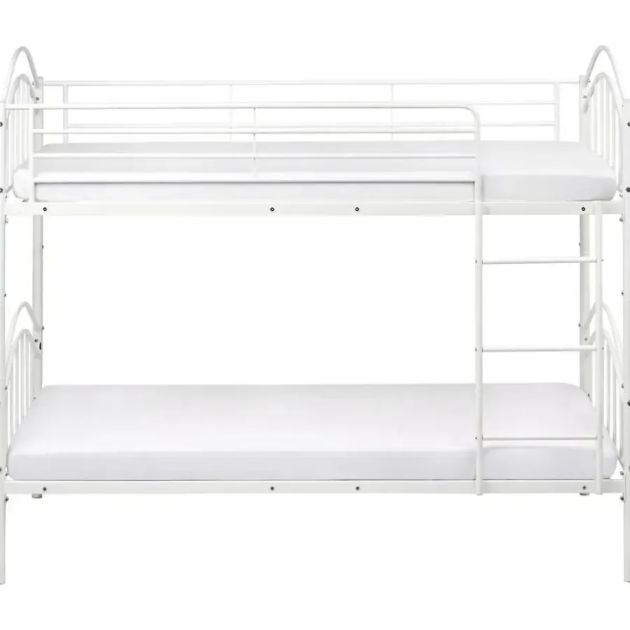 Beliani CHARTRES - Stapelbed - Wit - 90 x 200 cm - Metaal
