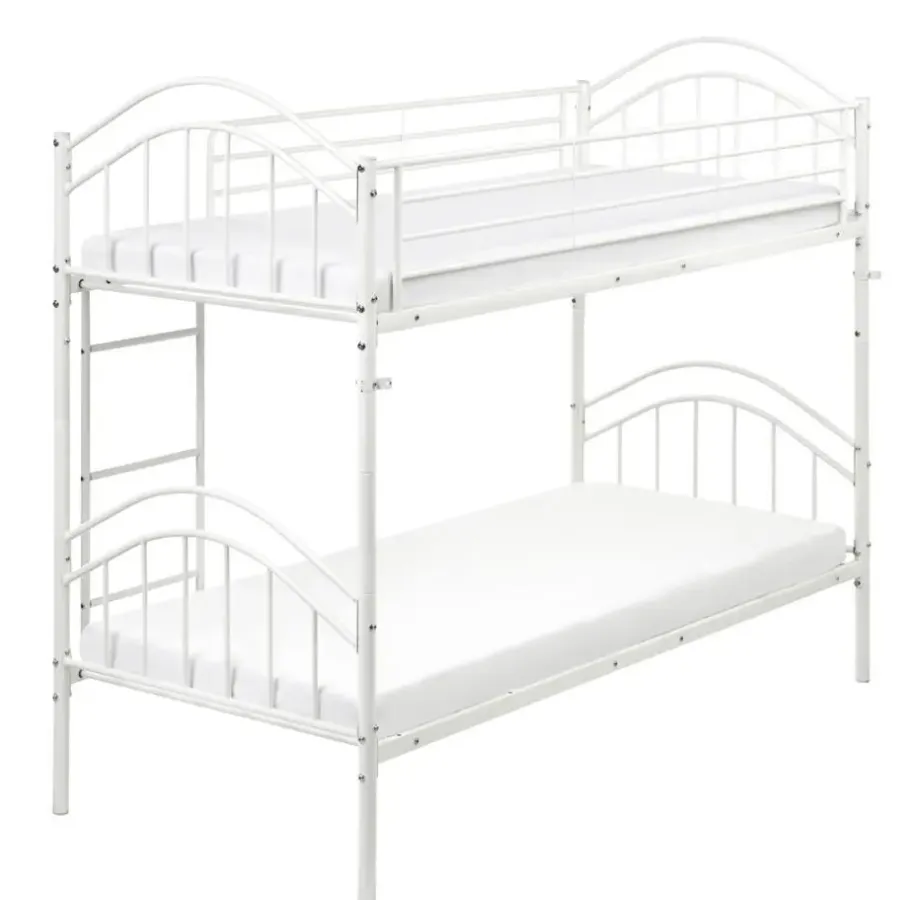 Beliani CHARTRES - Stapelbed - Wit - 90 x 200 cm - Metaal