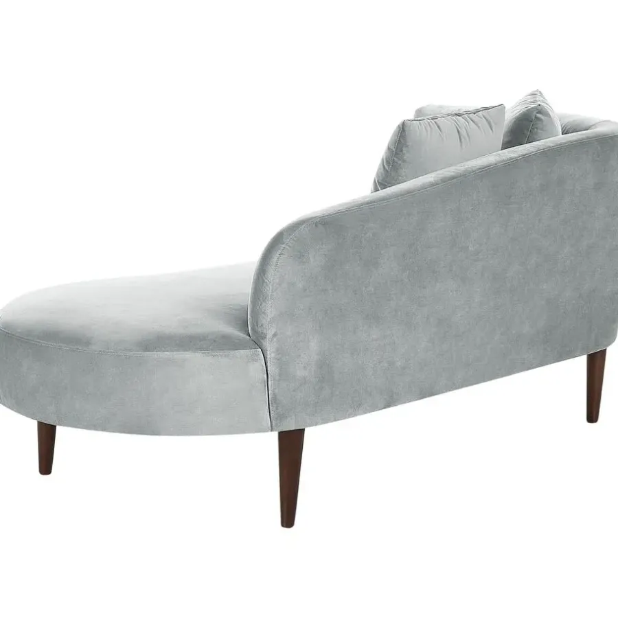 Beliani CHAUMONT - Chaise longue - Lichtgrijs - Linkerzijde - Fluweel