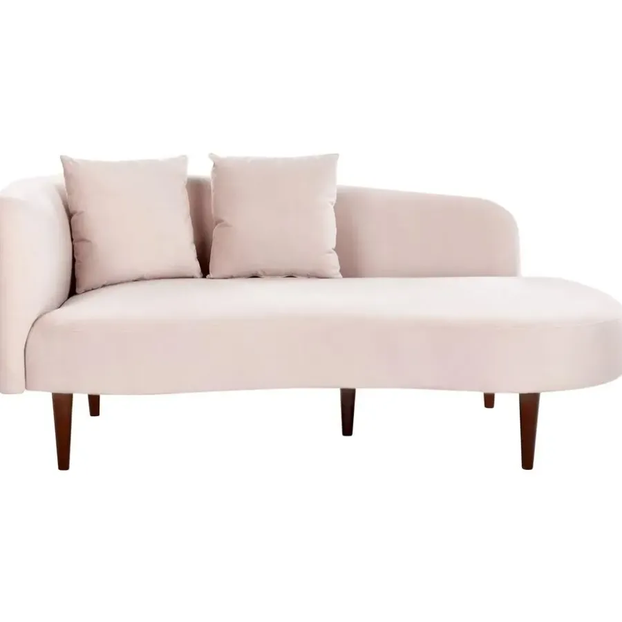 Loveseats-Beliani CHAUMONT - Chaise longue - Roze - Rechterzijde - Fluweel