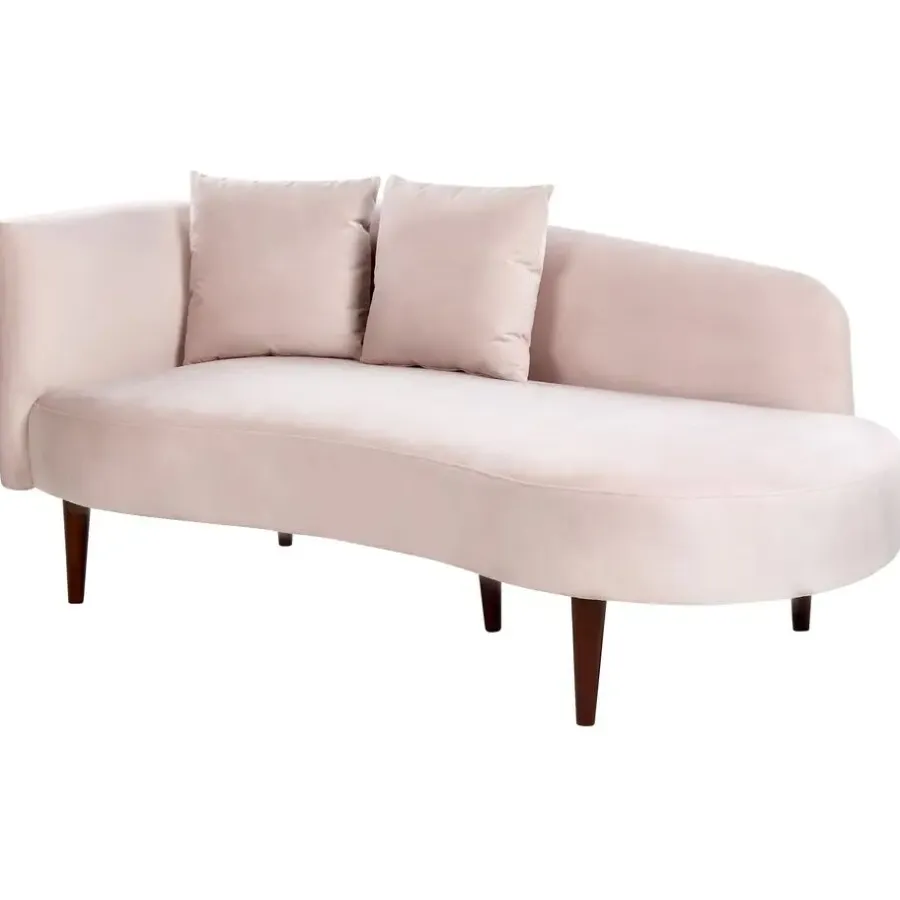 Loveseats-Beliani CHAUMONT - Chaise longue - Roze - Rechterzijde - Fluweel