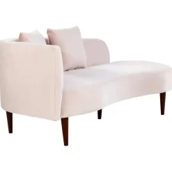 Loveseats-Beliani CHAUMONT - Chaise longue - Roze - Rechterzijde - Fluweel