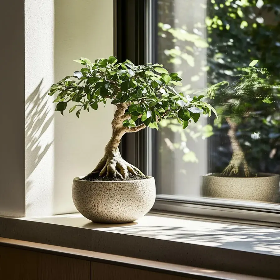 Kamerplanten-Plant in a Box Chinese vijg - Set van 4 - Ficus microcarpa - Hoogte 30-40cm - ⌀12cm