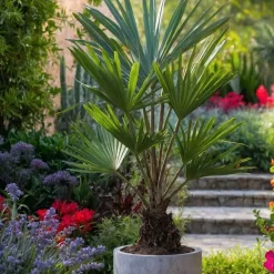Bomen-Plant in a Box Chinese Waaierpalm - Trachycarpus Fortunei - Hoogte 65-75cm - ⌀21cm