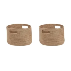 Opbergmanden-Beliani CHINIOT - Mand set van 2 - Beige - Katoen
