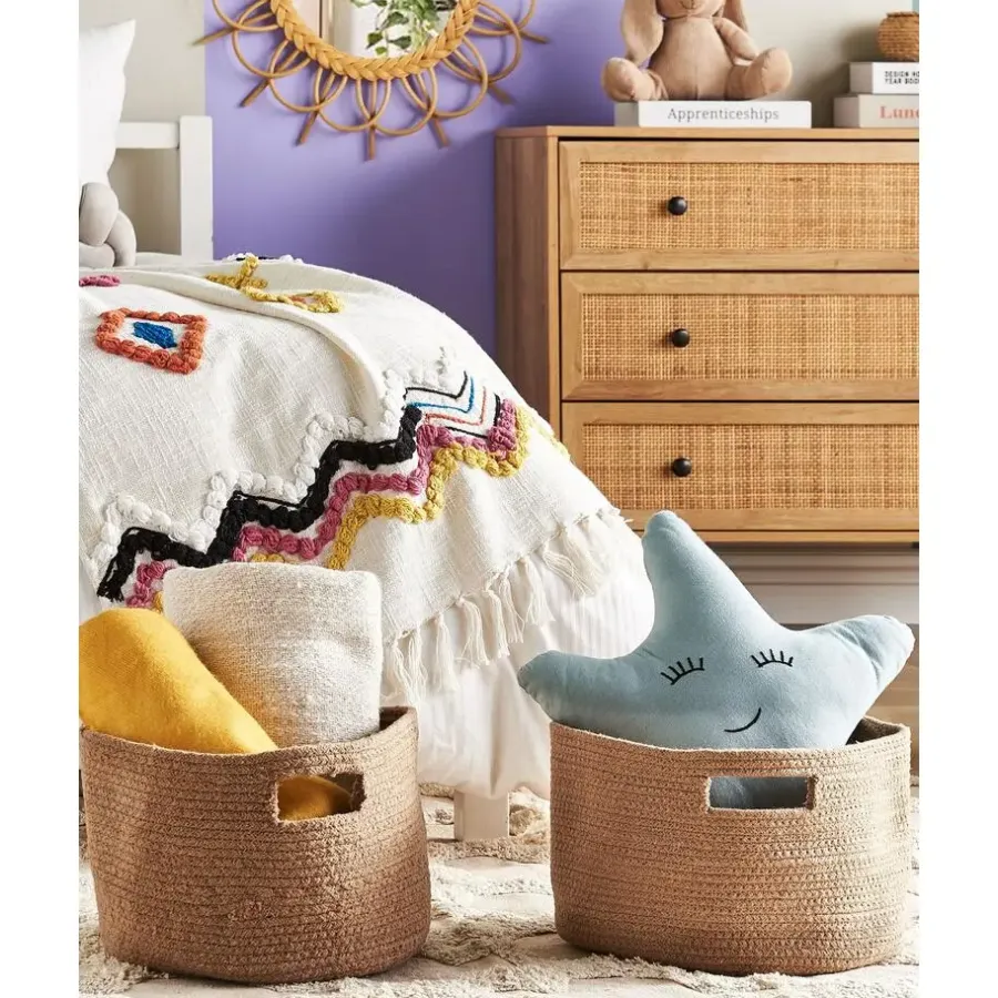 Opbergmanden-Beliani CHINIOT - Mand set van 2 - Beige - Katoen