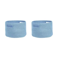 Opbergmanden-Beliani CHINIOT - Mand set van 2 - Blauw - Katoen