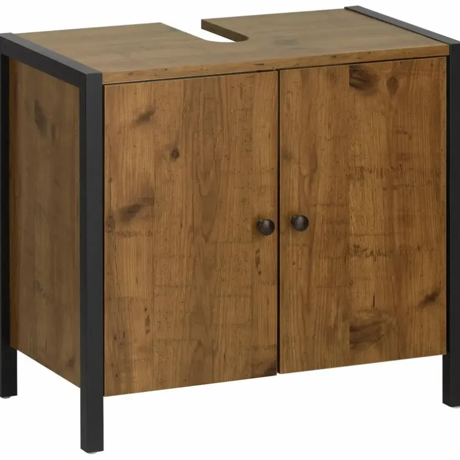 Loft24 Chris - Badmeubel 61 cm 2-deurs eiken/zwart