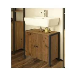 Loft24 Chris - Badmeubel 61 cm 2-deurs eiken/zwart