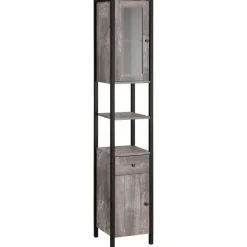 Loft24 Chris - Kast 1 glazen deur, 1 deur, 1 lade in betonnen spaanplaat
