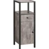 Hoge Kasten-Loft24 Chris - Kast met 1 lade en 2 zwarte spaanplaatdeuren