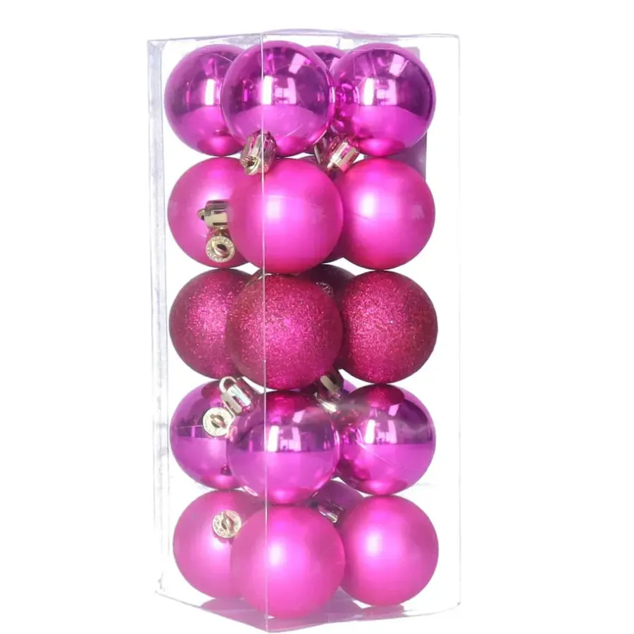 Christmas Decoration kerstballen - 20x st - 4 cm - fuchsia roze